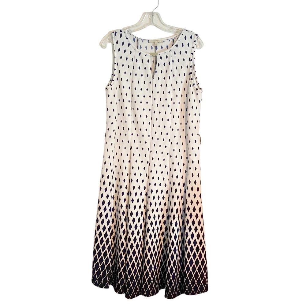 Haani Sleeveless Dress Black White Print Women Plus Size 1X Business Casual